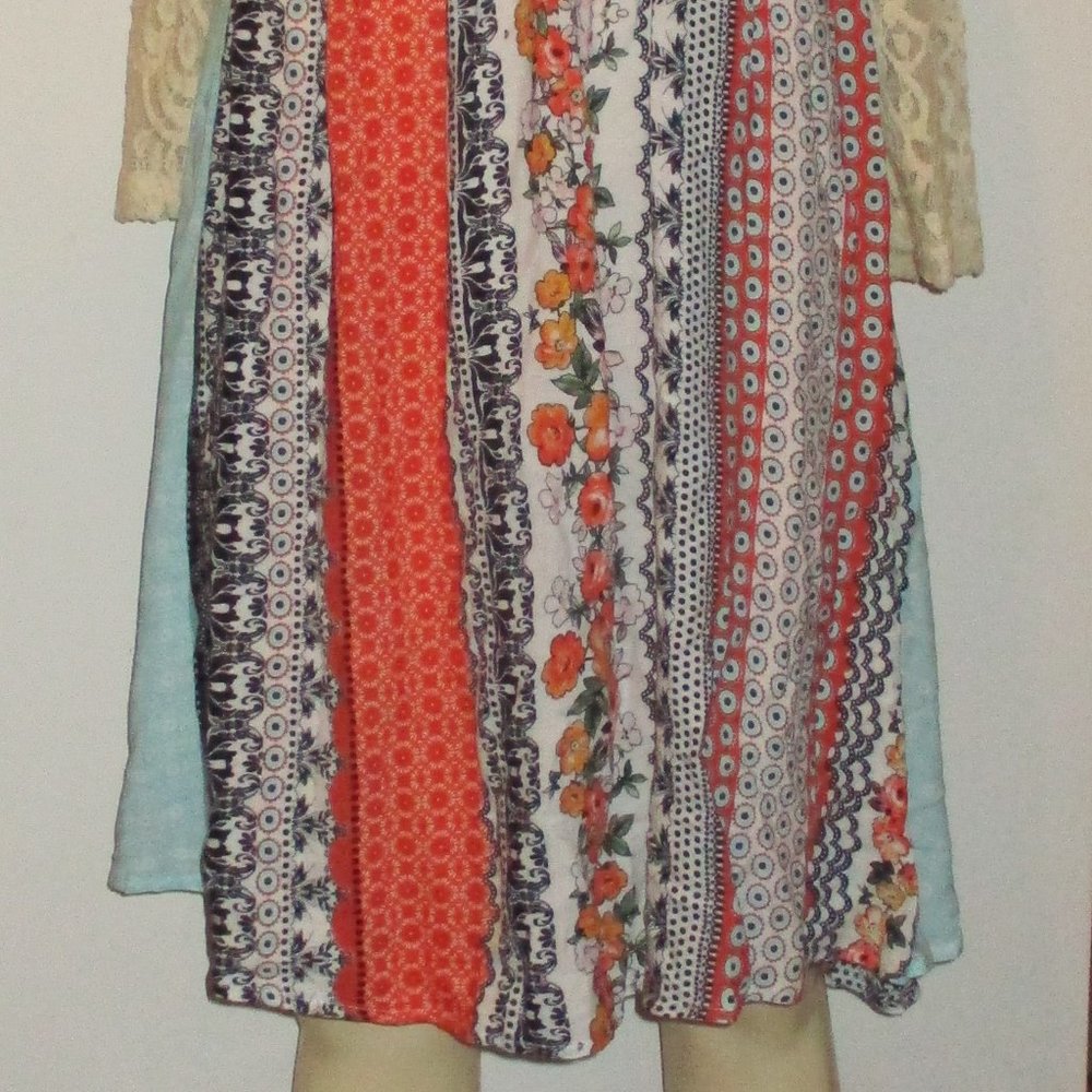 Patchwork Dress Lightweight Multicolor Off White … - image 6